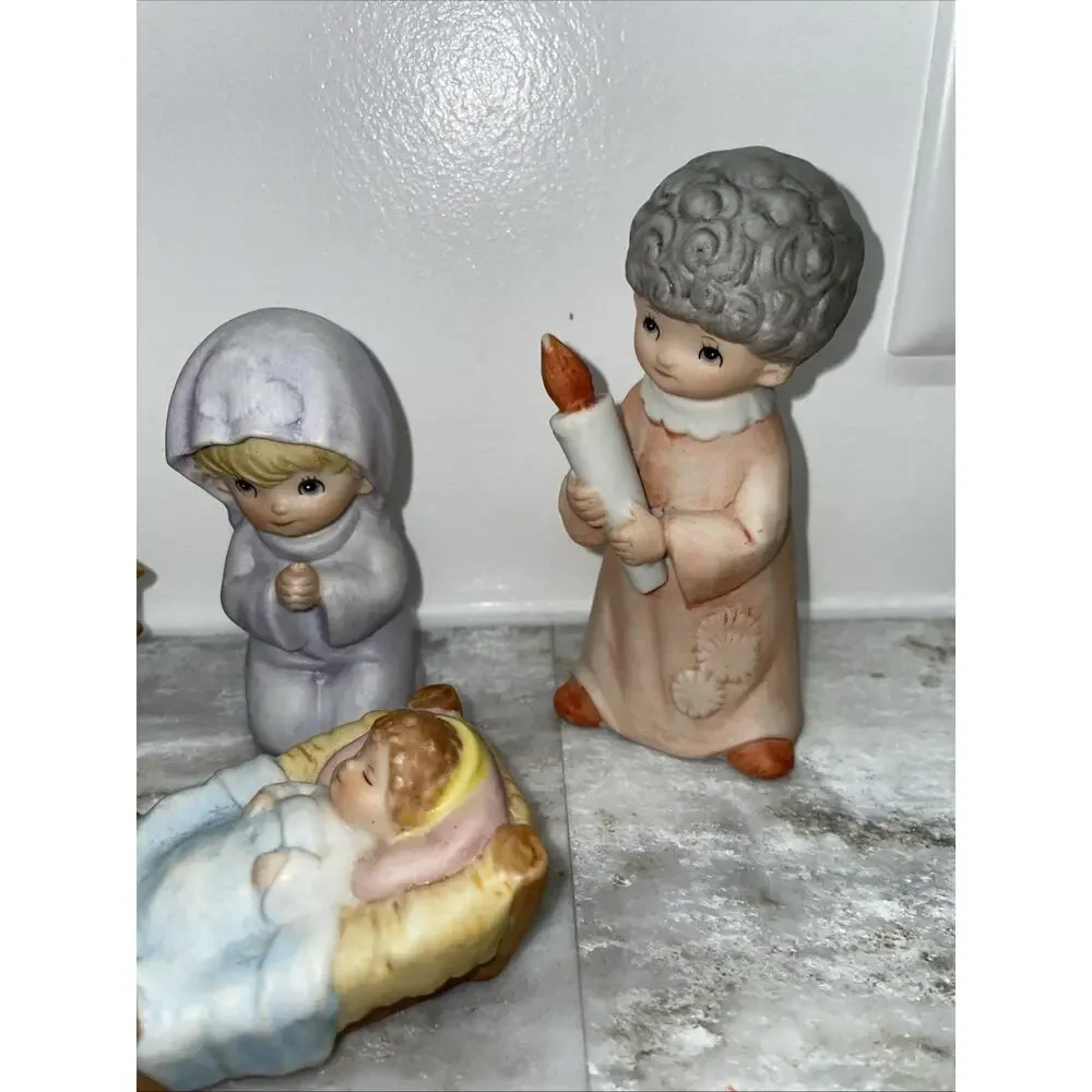 Homco Nativity Scene Ceramic Figurines Lot Baby Jesus Mary Wise Men Joseph 5602